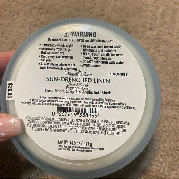 New ~ {Bath & Body Works} 3-Wick Candle | Sun Drenched Linen (14.5 oz) - Picture 12 of 13